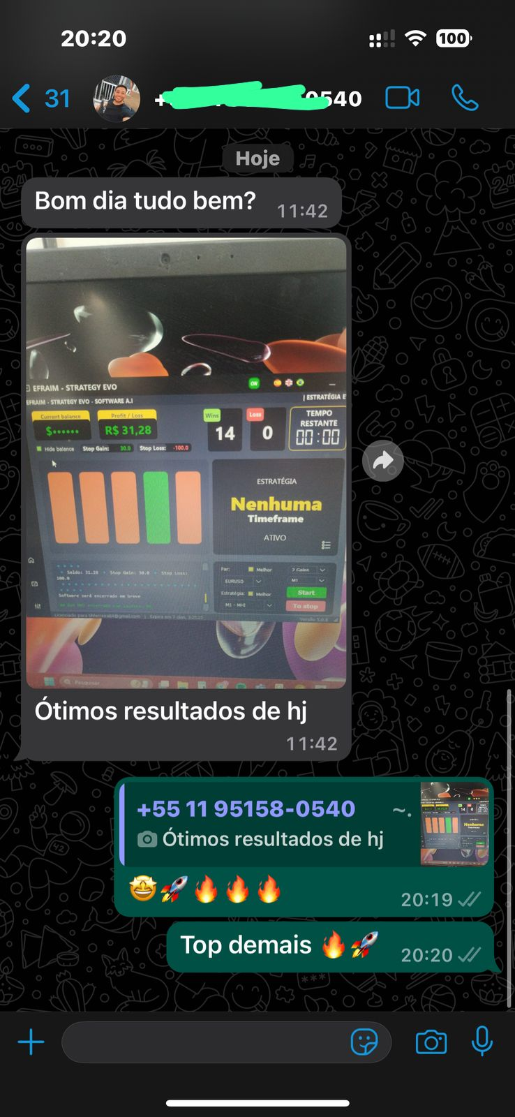Feedback histórico de cliente do Strategy Evo